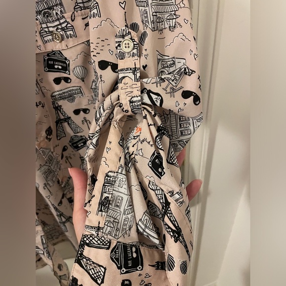 Karl Lagerfeld Paris Signature Blouse Button Shirt - Picture 4 of 5